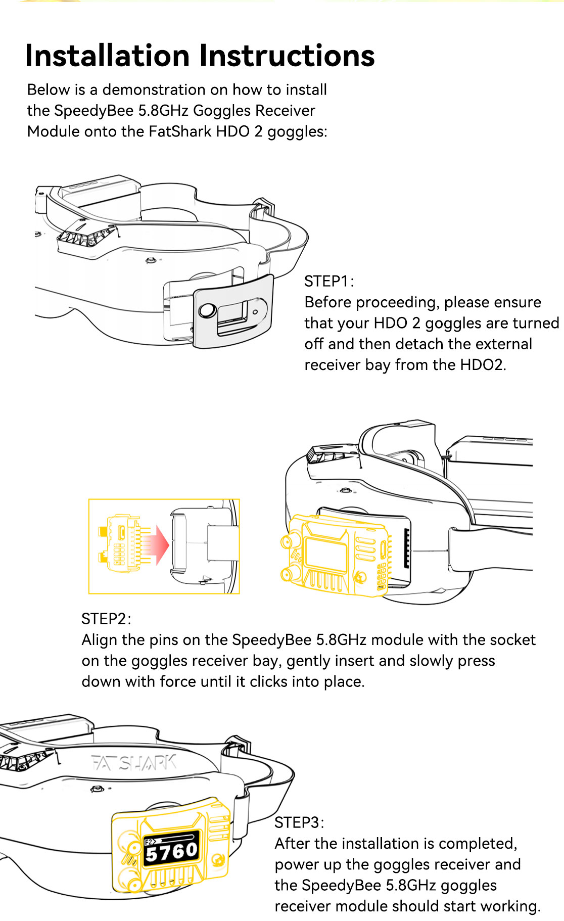 SpeedyBee 5.8GHz FPV Goggles Receiver